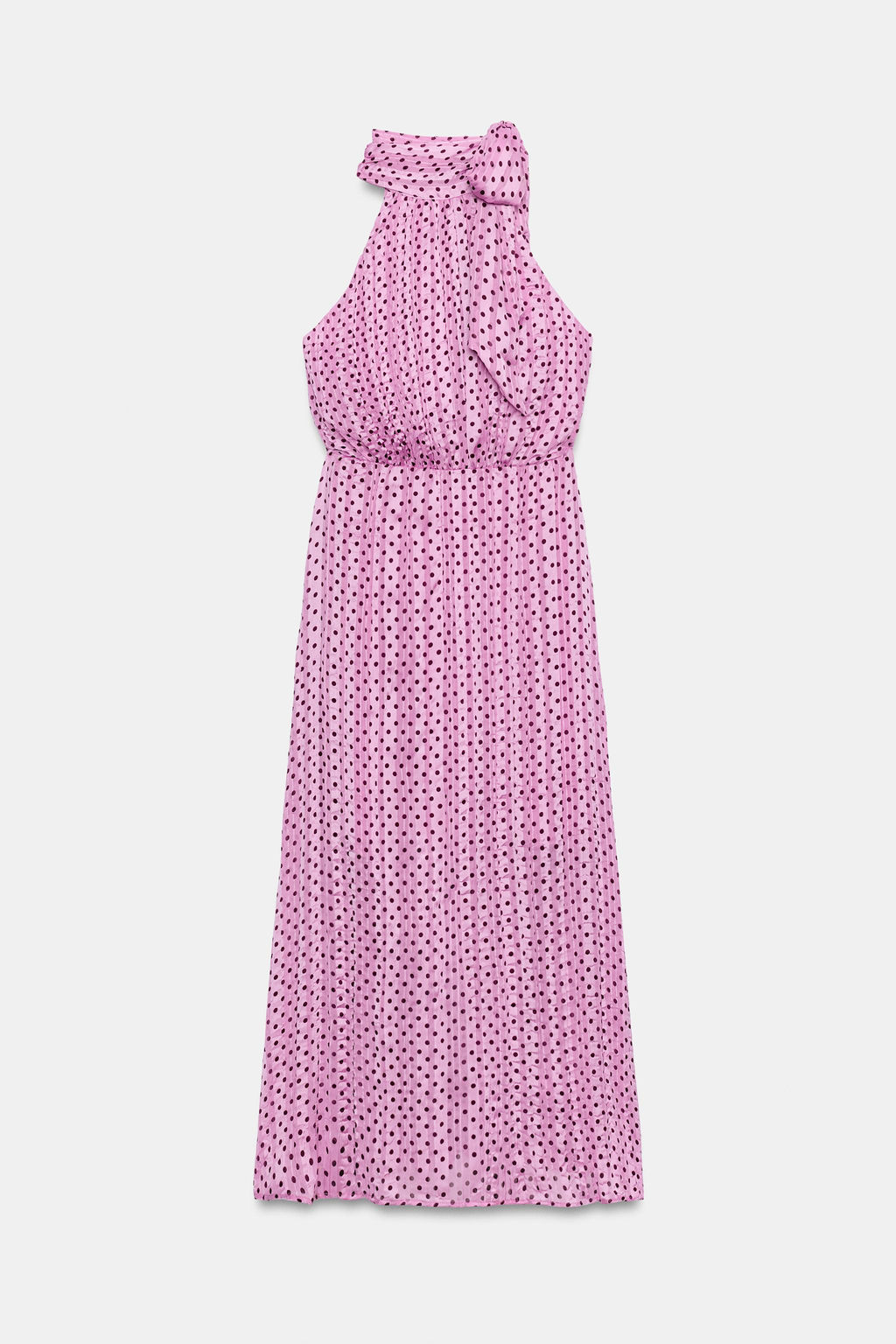 VESTIDO MIDI LUNARES LAZO / Rosa / Lila - Zara фото 9