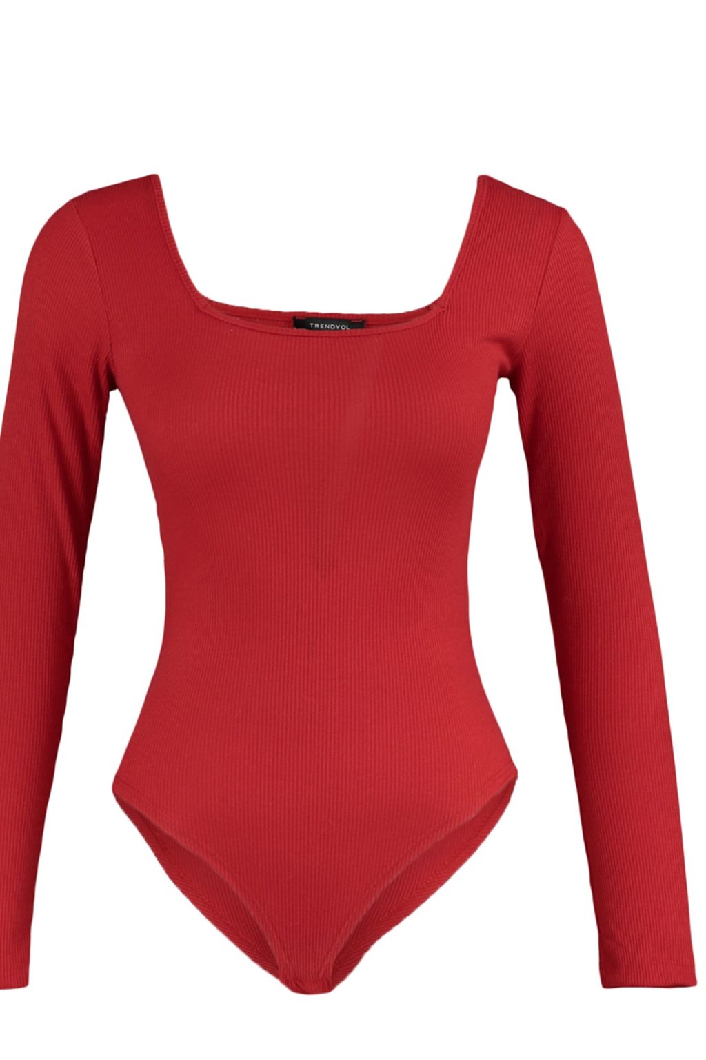 TRENDYOLMILLA Siyah Kare Yaka Uzun Kollu Fitilli Esnek C?tc?tl? Orme Body TWOAW21BD0022  фото 7