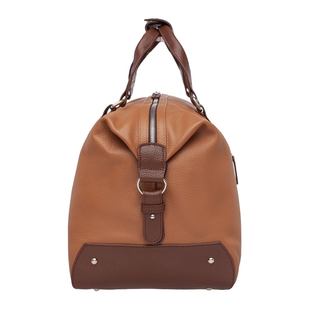 Кожаная дорожно-спортивная сумка Woodstock Camel/Coffee - Lakestone фото 3