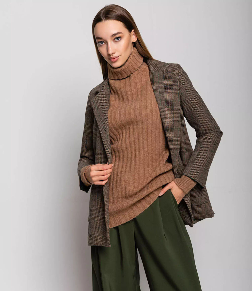 Свитер #КТ5126, коричневый