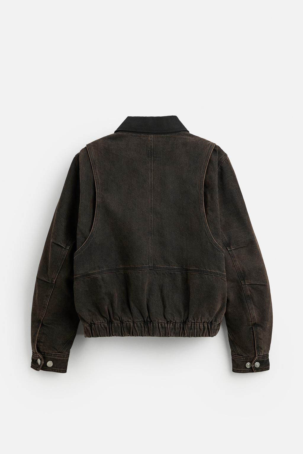 DENIM JACKET WITH CONTRAST COLLAR - Zara фото 7