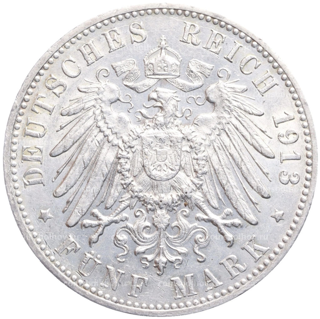 5 марок 1913 года F Германия (Вюртемберг)