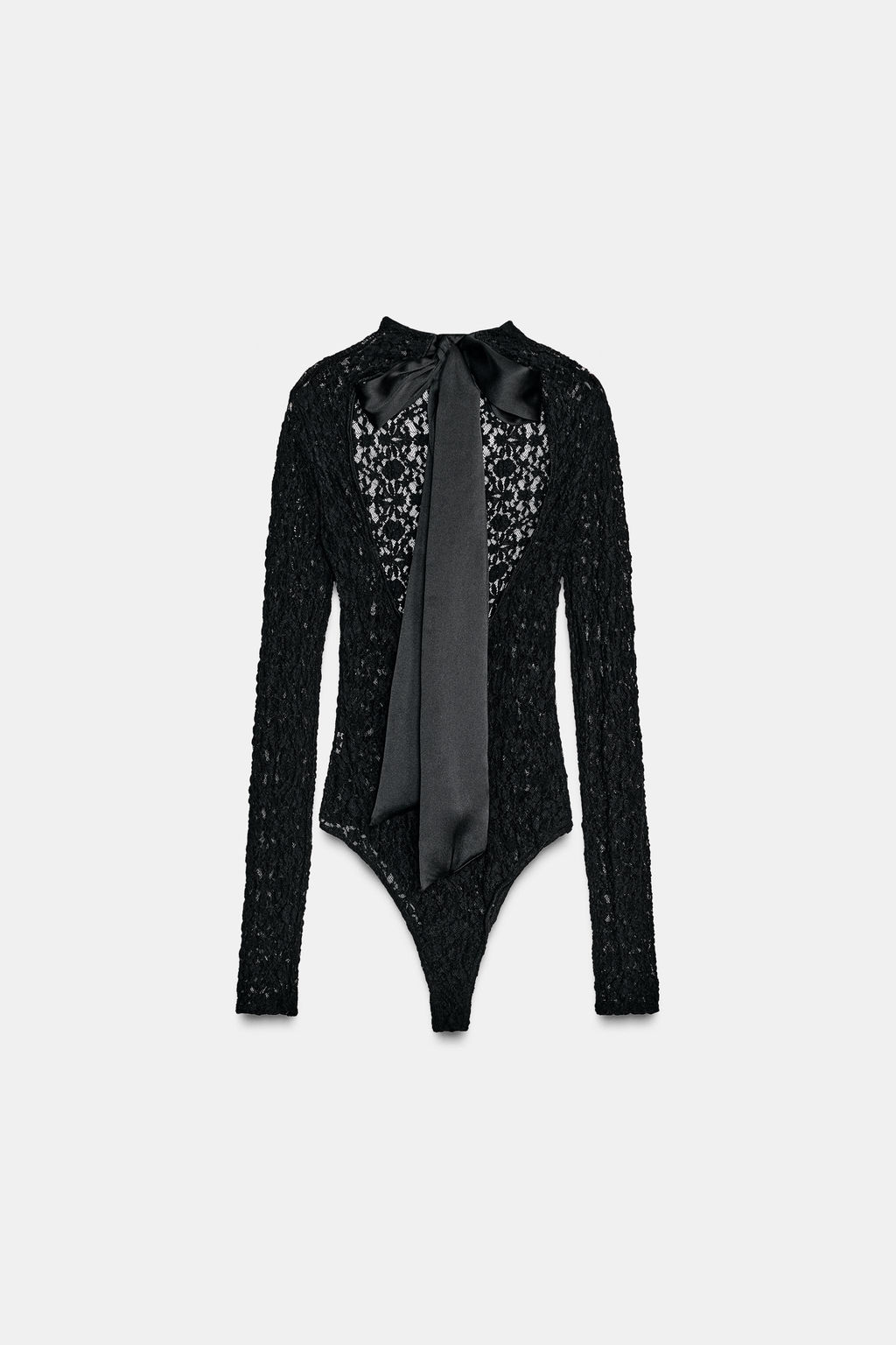 SATIN BOW LACE BODYSUIT - Zara фото 2