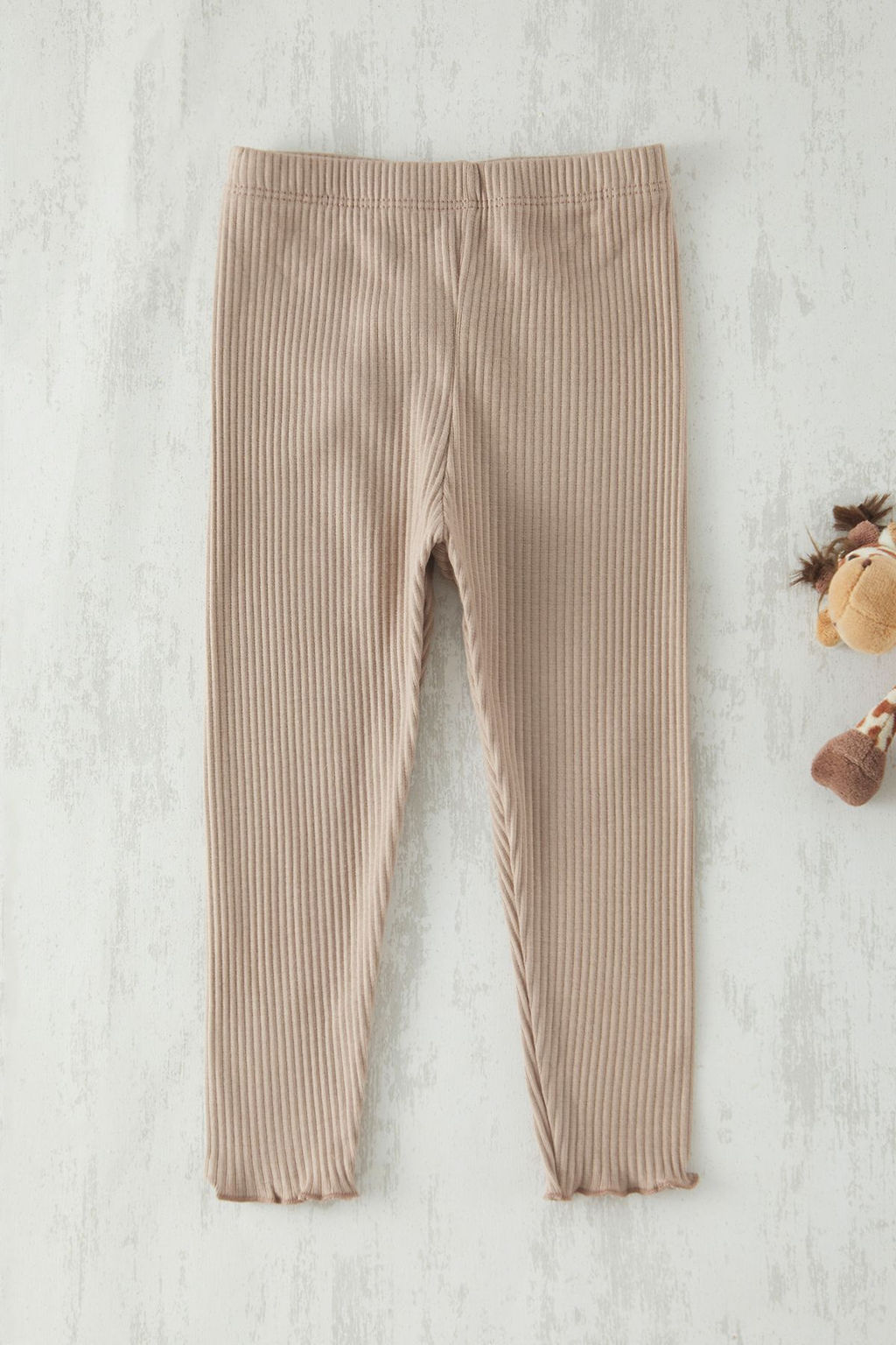 Ekru K?z Bebek Pamuklu Basic Fitilli Uzun Yazl?k Orme Tayt TKDSS25TA00019 - Trendyolmilla фото 3