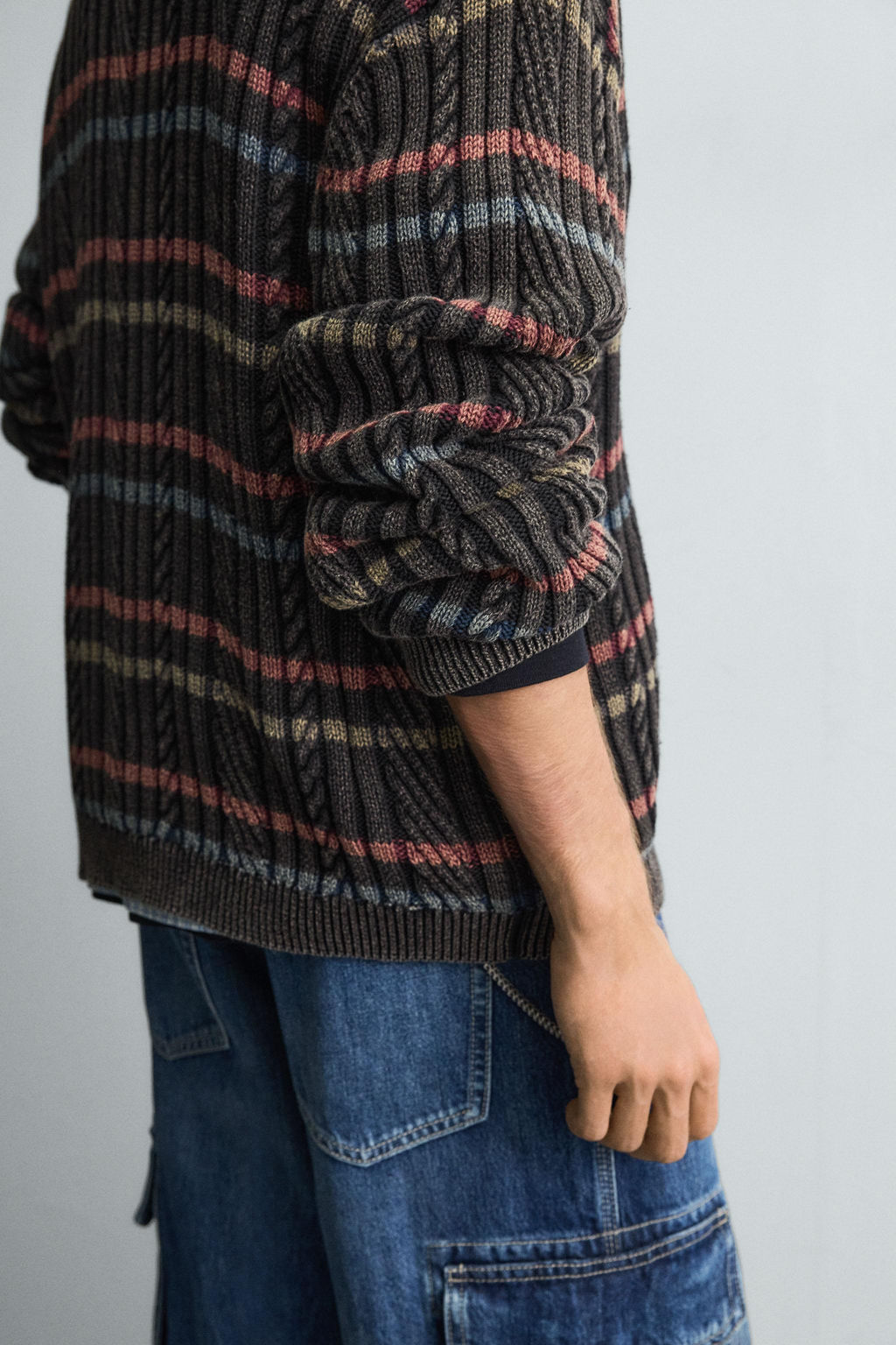 TEXTURED STRIPE SWEATER
