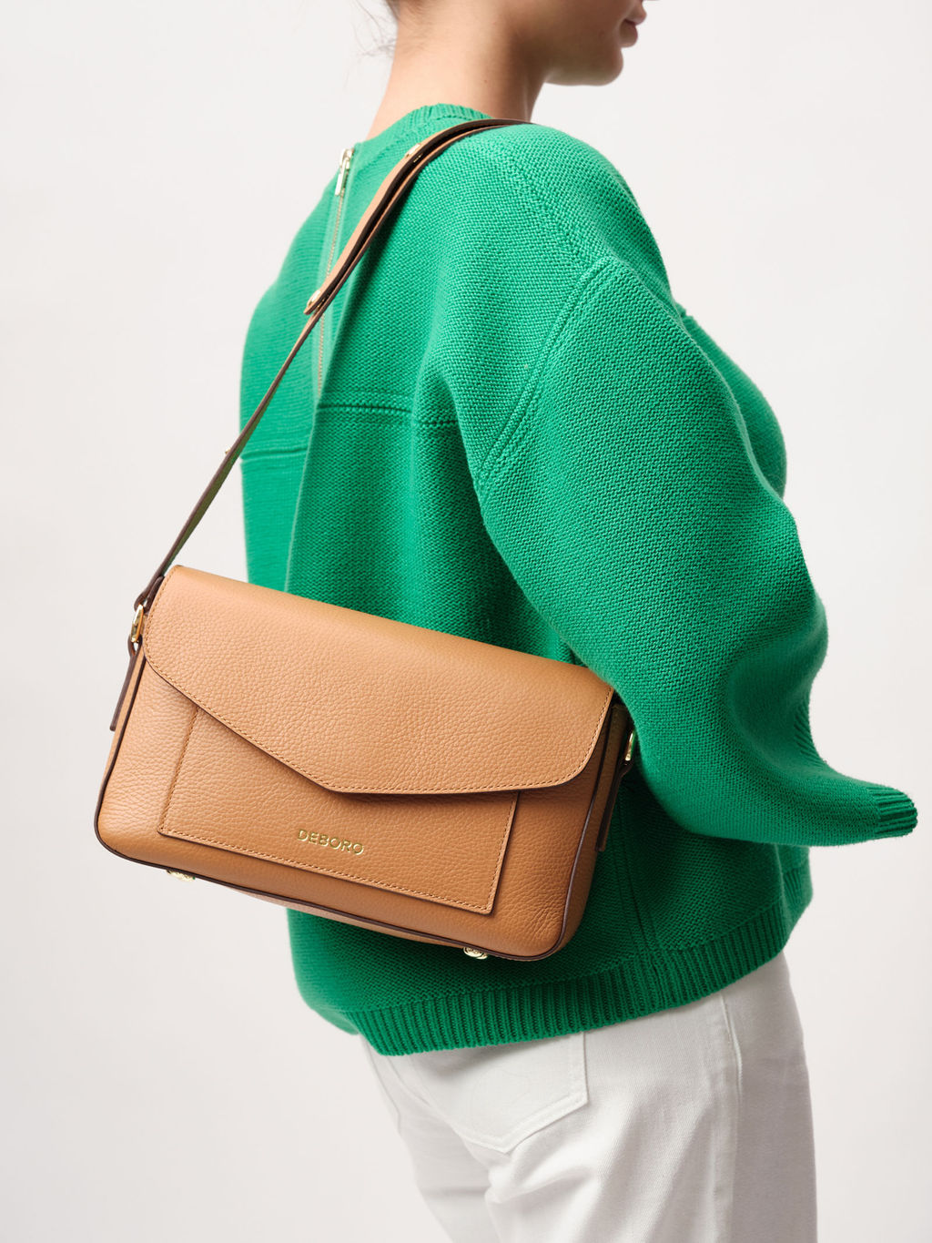 Кожаная сумка Deboro 31158 коричневый лист