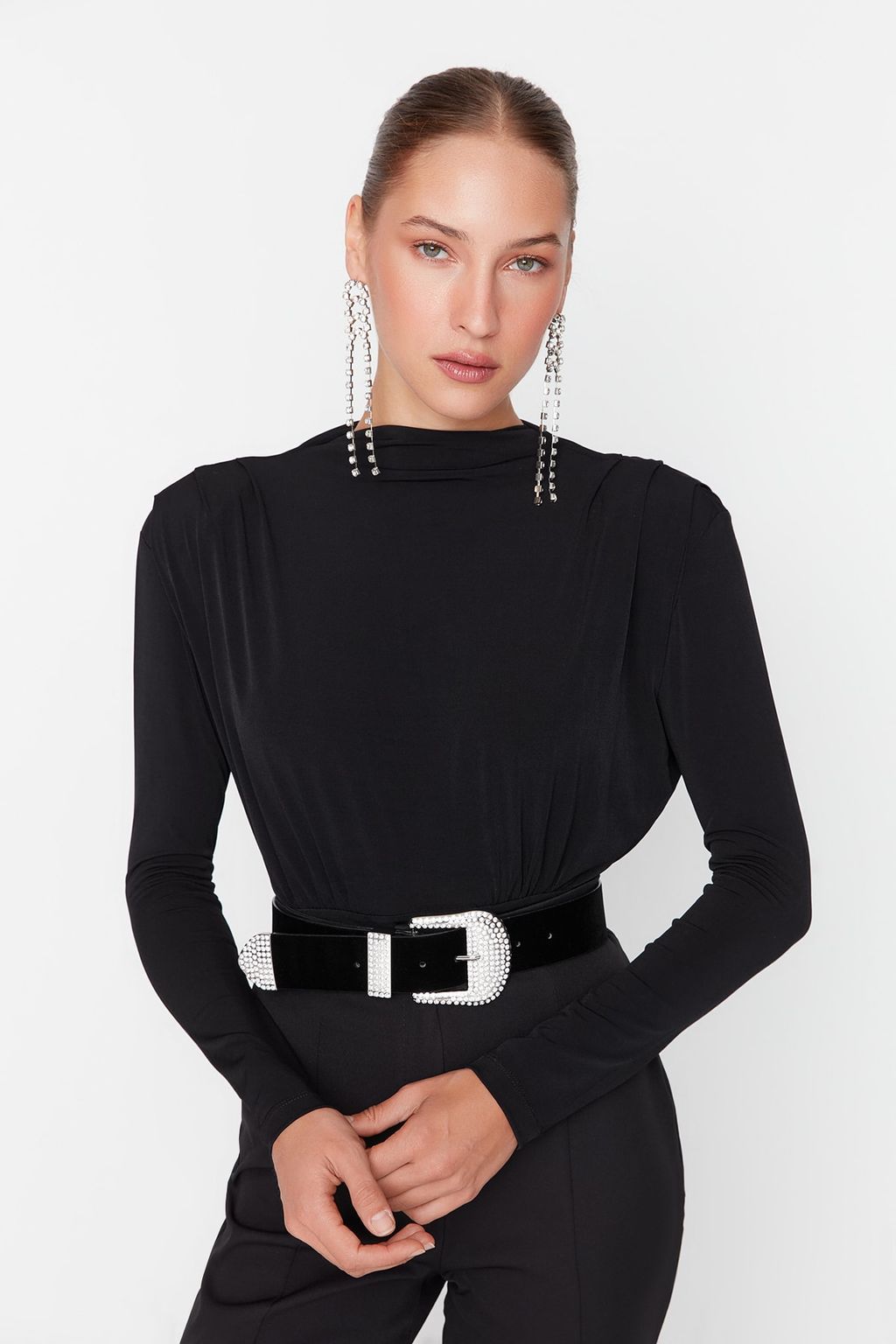 Siyah Drapeli C?tc?tl? Orme Body TPRAW23BD00048