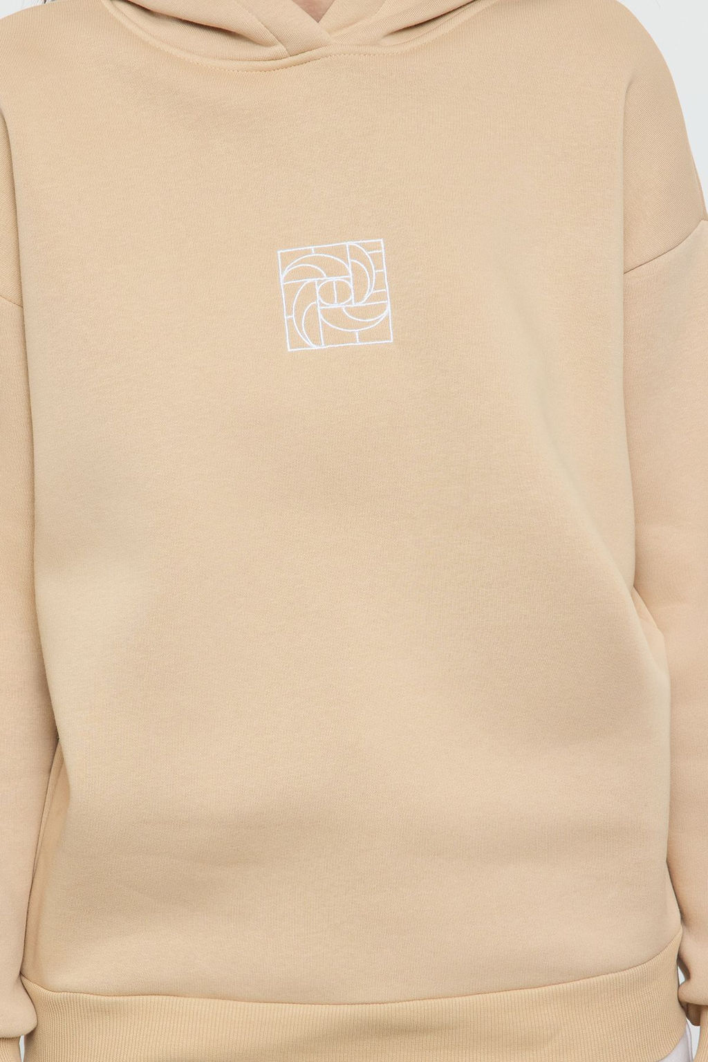 TRENDYOLMILLA Bej Oversize/Genis Kal?p Nak?sl? Kal?n Ici Polarl? Orme Sweatshirt TWOAW25SW00070 фото 4