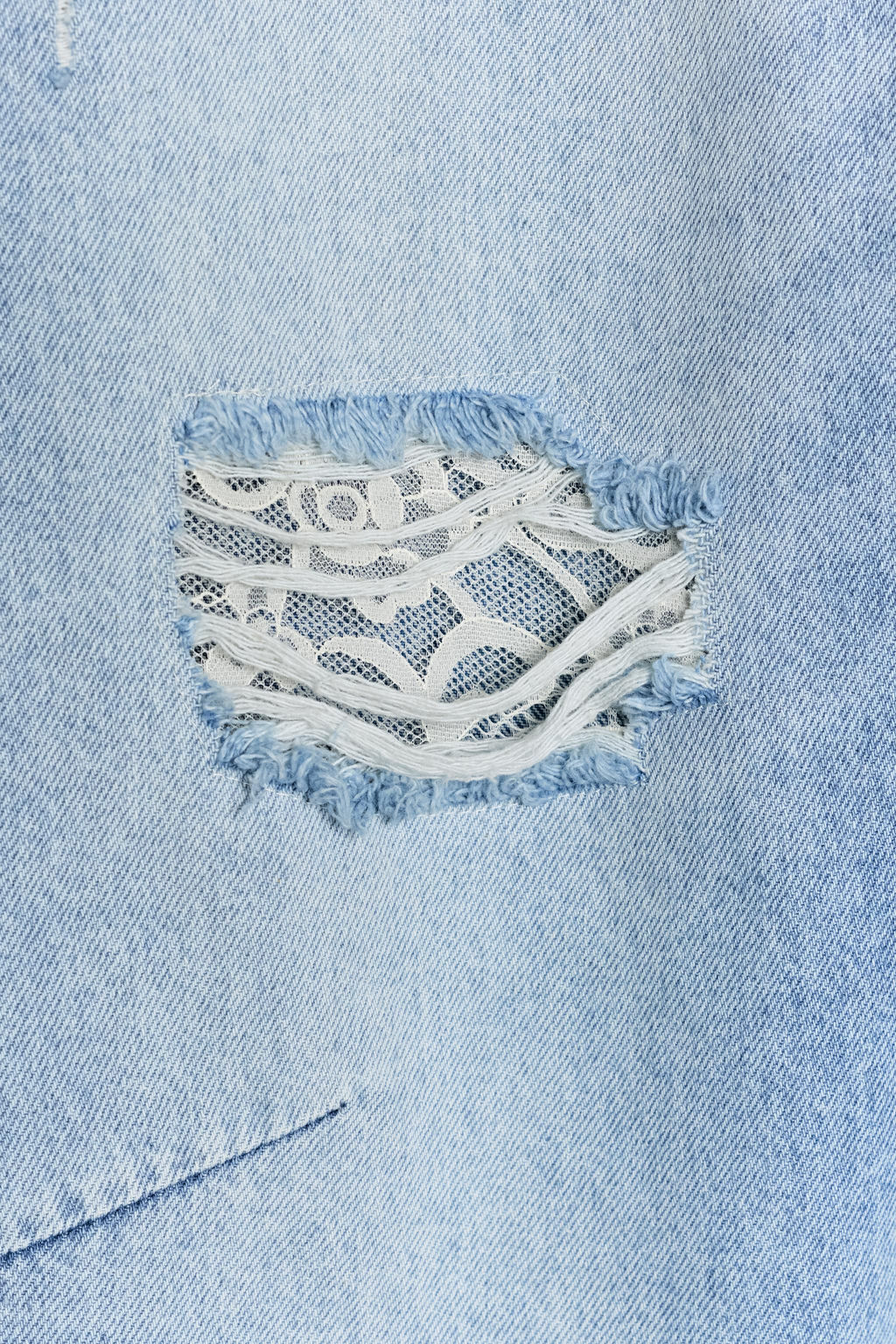JEANS Z1975 BAGGY ENCAJE ROTOS / Azul medio