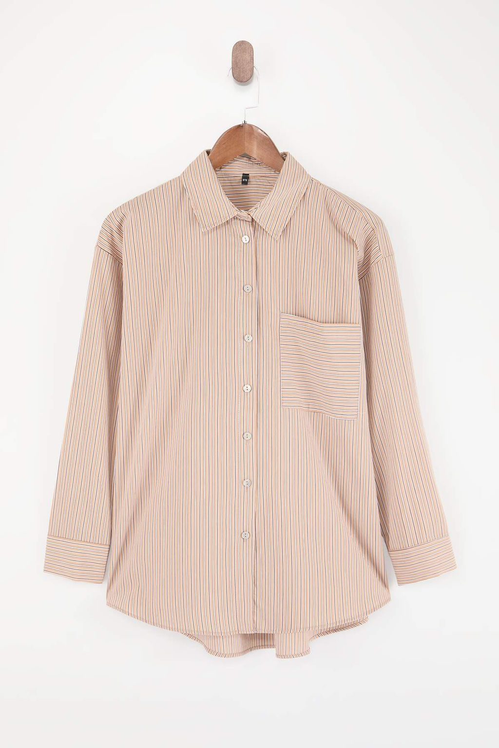 Kahverengi Cizgili Dokuma Gomlek TWOSS26GO00148 - Trendyolmilla фото 6