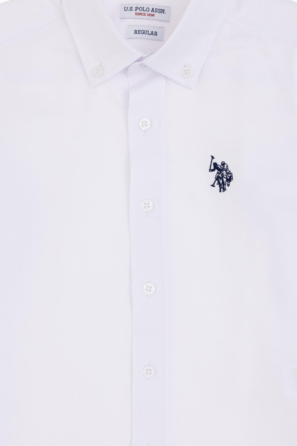 Белая базовая рубашка с длинным рукавом для мальчика - U.s. polo assn фото 4