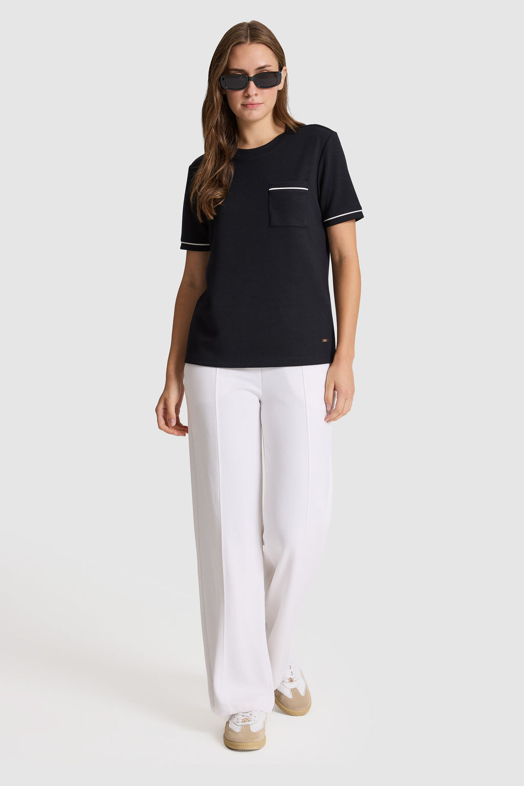 Kad_n Siyah Bisiklet Yaka Basic Ti__rt - U.s. polo assn фото 4