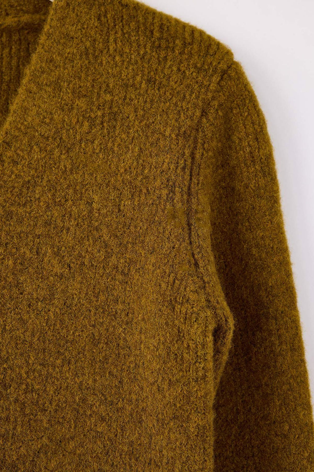 Yag Yesil Wardrobe Essentials Crop Dugme Detayl? Yumusak Dokulu Yunlu Triko H?rka TWOAW26HI00013