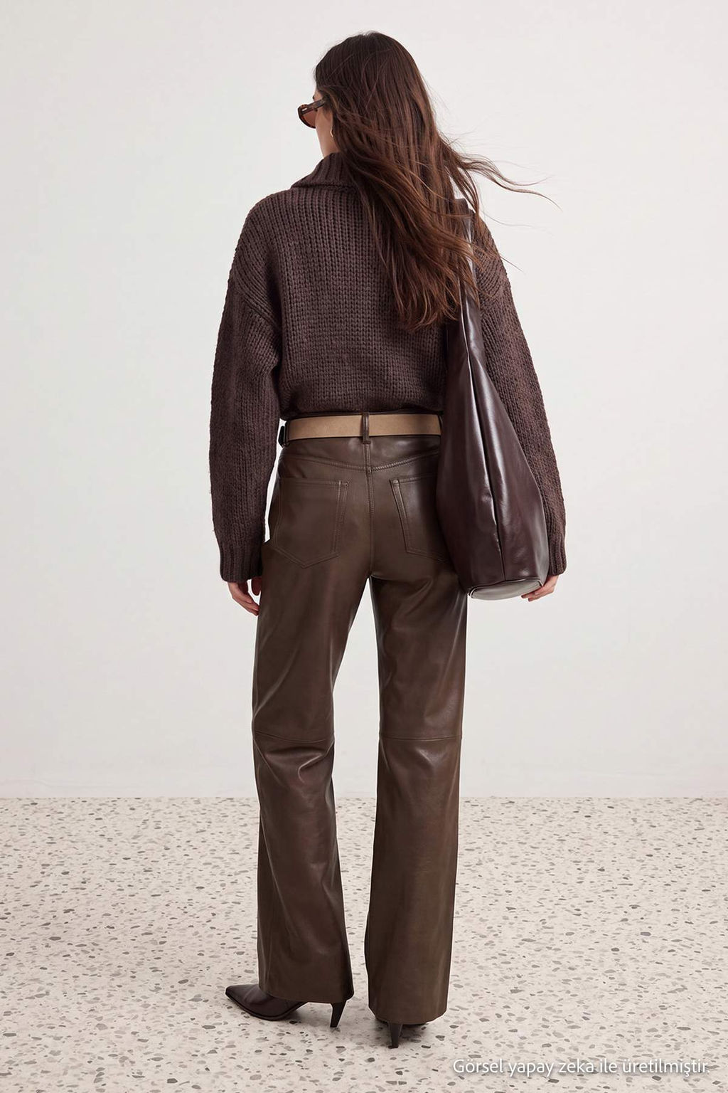 Kahverengi Devrik Yaka Kal_n Oversize Triko H_rka TWOAW27HI00044