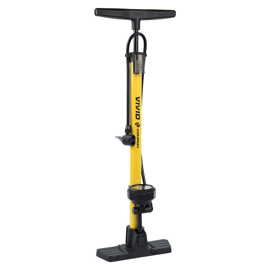 Насос напольный с манометром COMIRON VIVID, стальной цилиндр, складные ножки, съемная ручка, Presta-Schrader, 8,3 бар, вес 830гр. /уп 20 - Галеонтрейд фото 10