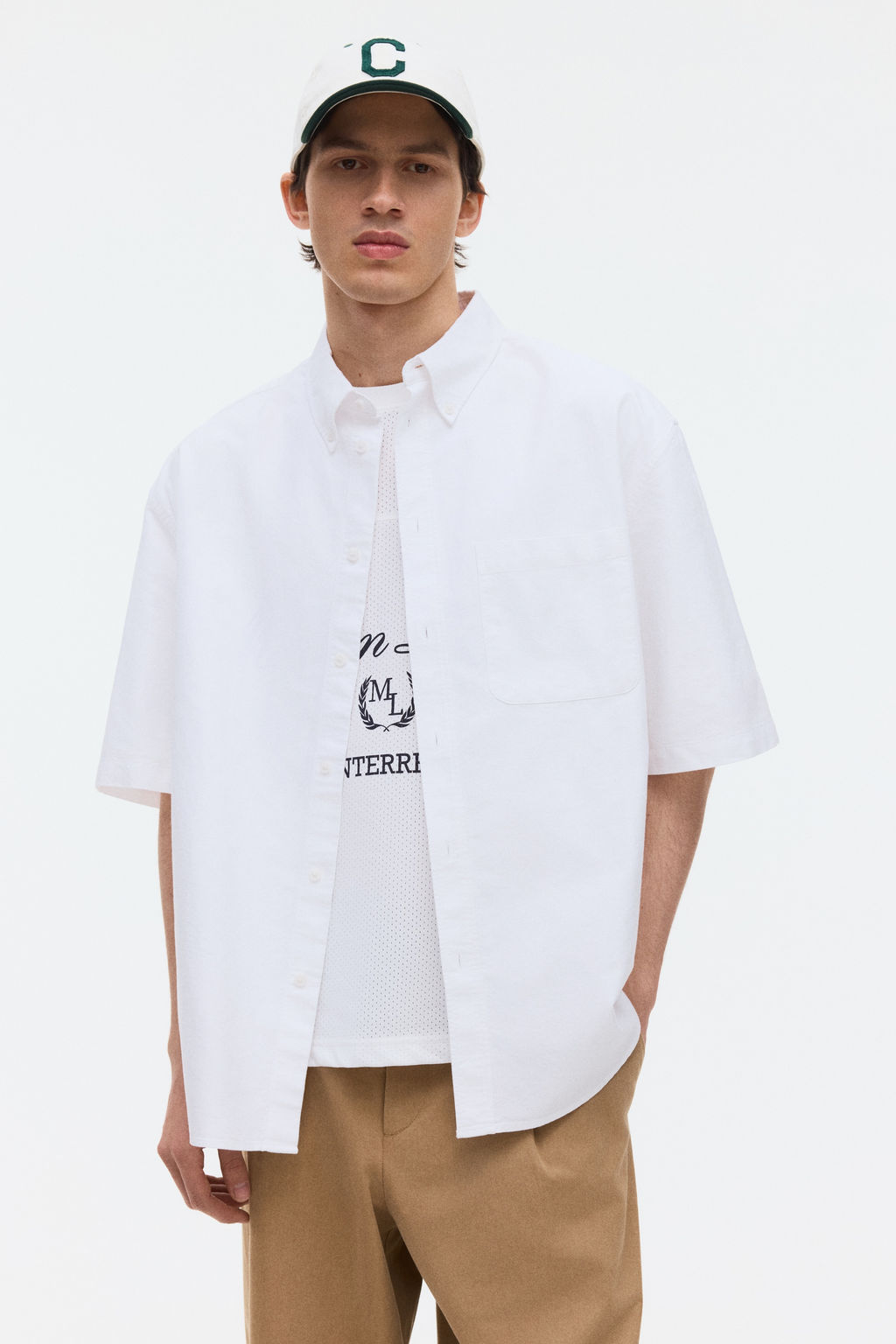 Camisa Oxford de manga corta Relaxed Fit - H&m фото 7