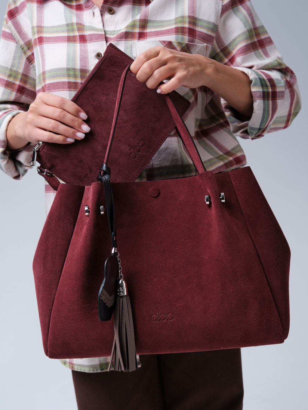 Замшевая сумка с матрешкой Vasilisa DBR 31210 махагон  фото 2