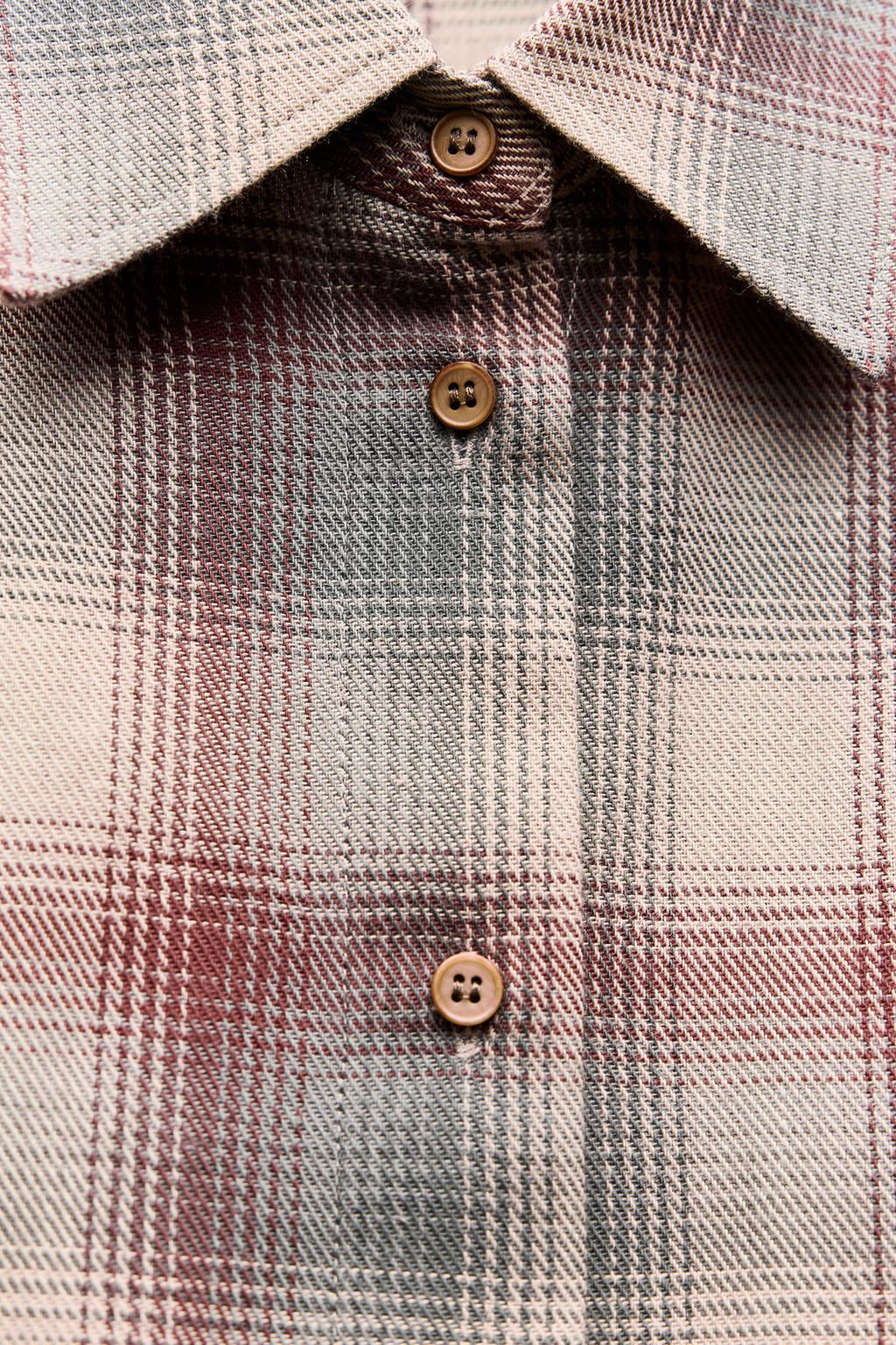 ZW COLLECTION CHECK SHIRT WITH SHOULDER PADS - Zara фото 7