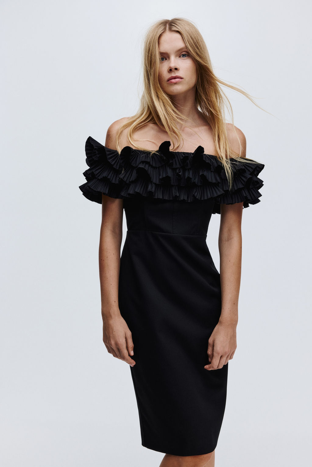 Vestido off-the-shoulder - H&m фото 5