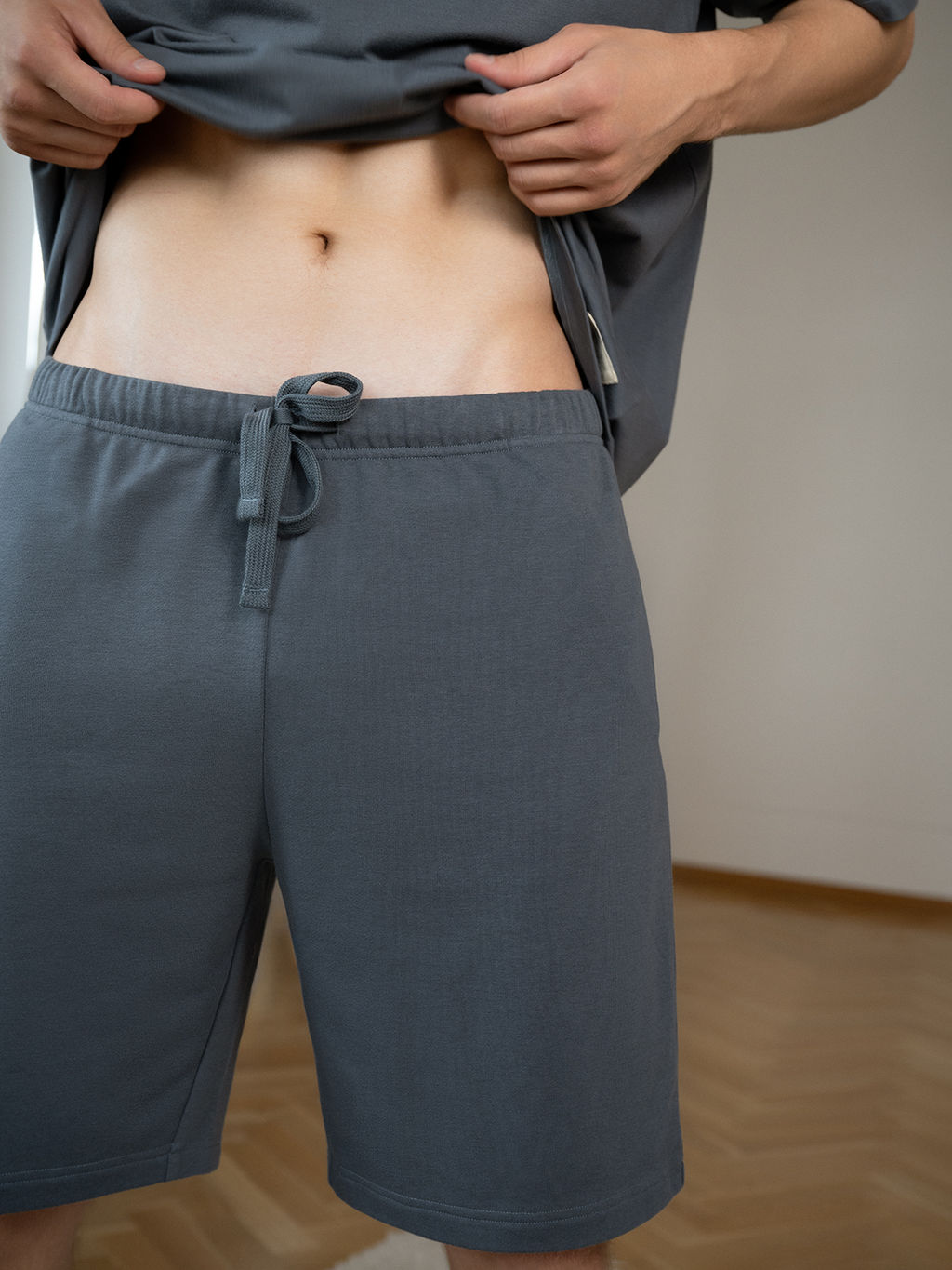 Пижама мужская Indefini 5016PBZ из хлопка и полиэстера серая  фото 2