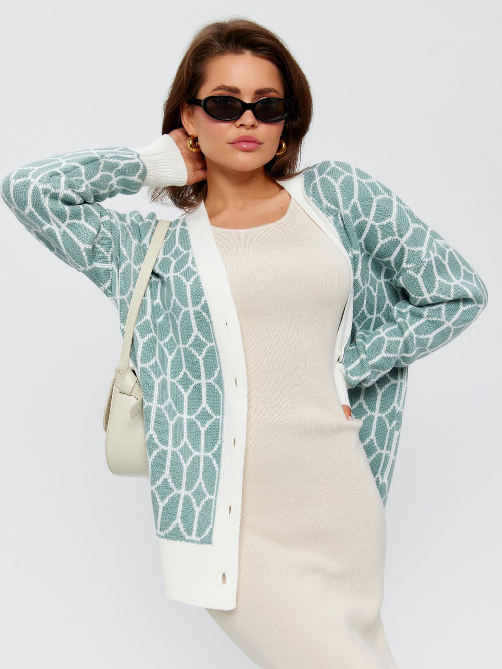 K12272 Кардиган (вязаный трикотаж) МЯТНЫЙ