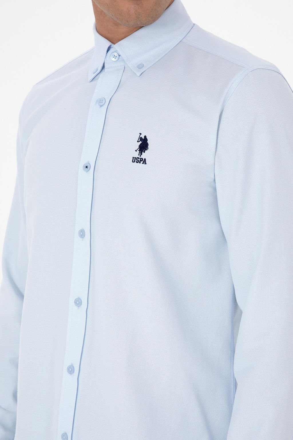 Erkek A__k Mavi Uzun Kollu Basic G_mlek Sepette S_rpriz _ndirim - U.s. polo assn фото 7
