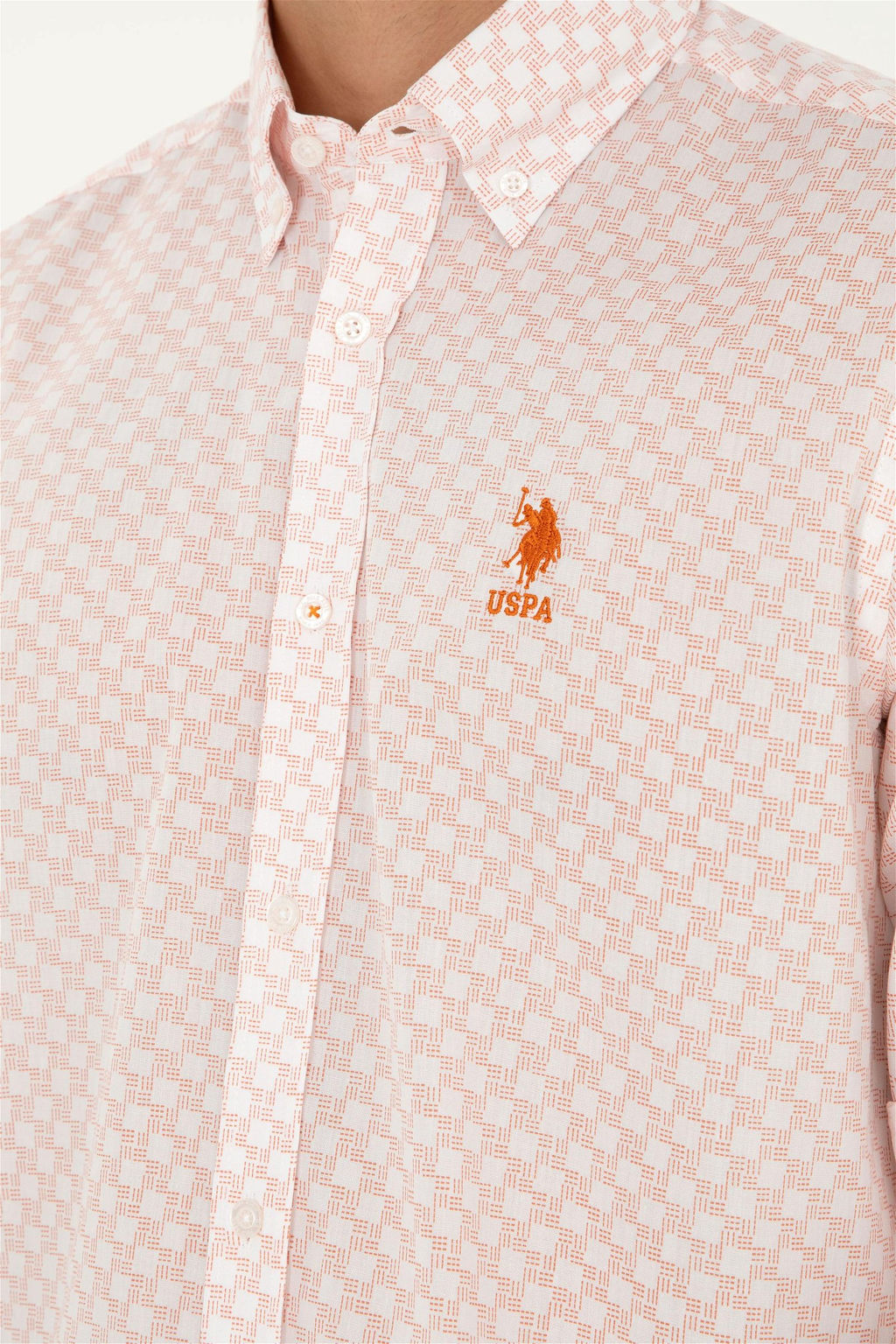 U. S. Polo Assn / Мужская пудровая рубашка с длинным рукавом - U.s. polo assn фото 7