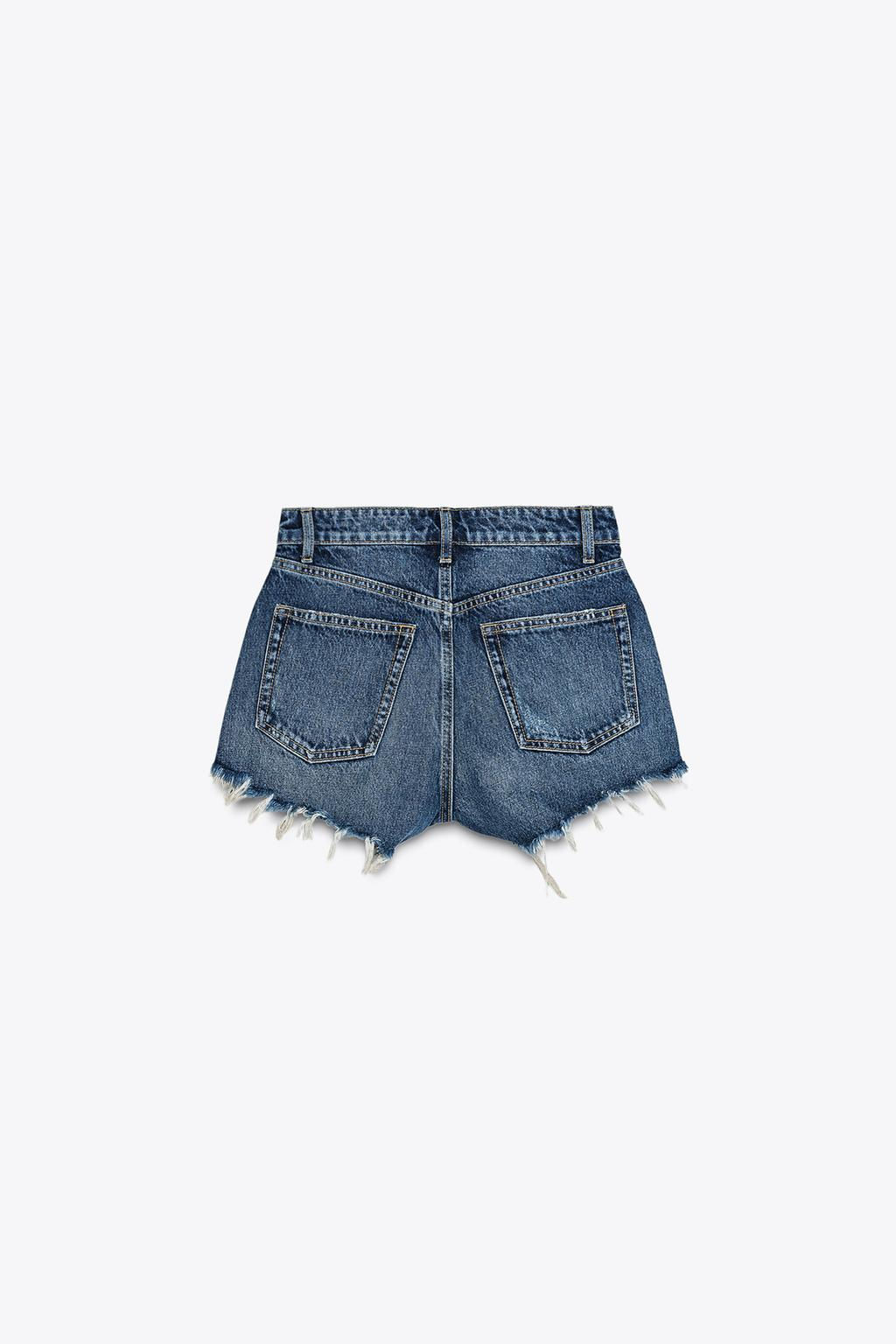 HIGH-WAIST CURVED DENIM SHORTS - Zara фото 30