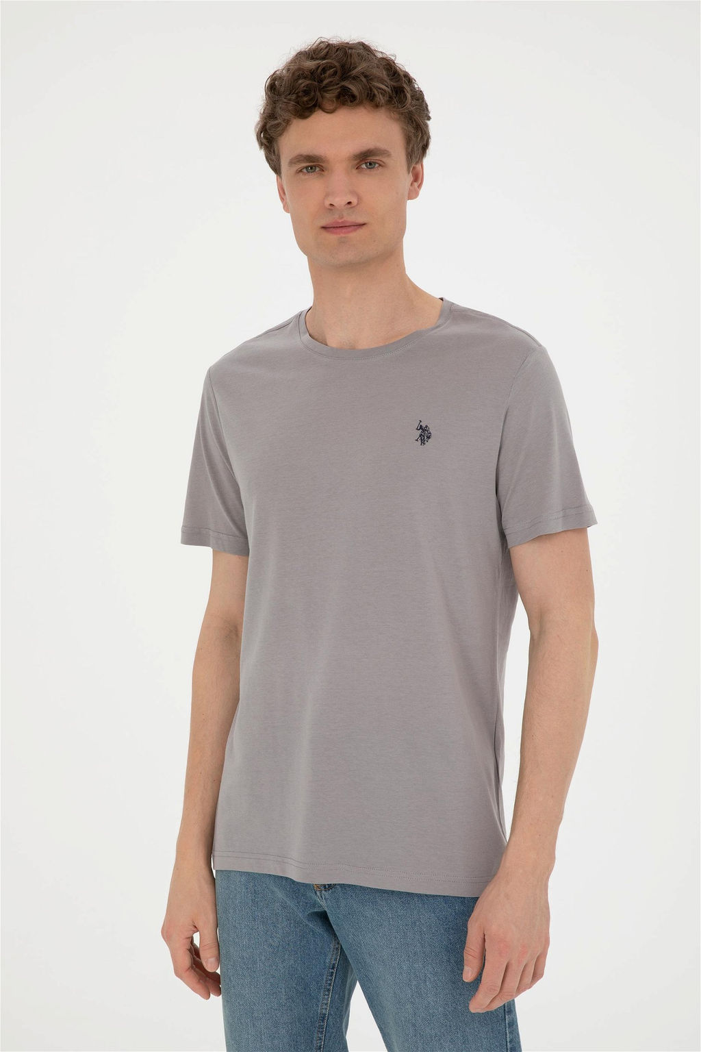 Мужская темно-серая базовая футболка Неожиданная скидка в корзине - U.s. polo assn фото 3