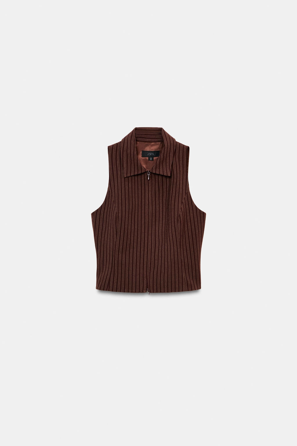 STRIPED ZIP-UP WAISTCOAT - Zara фото 5