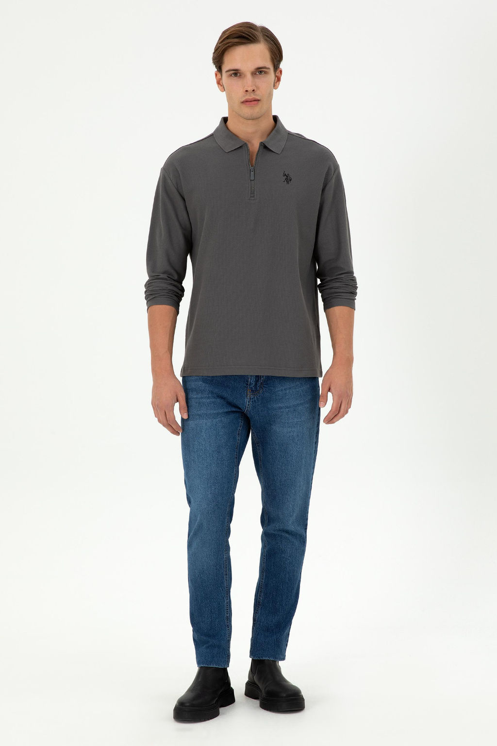 Мужской свитшот антрацитового цвета Неожиданная скидка в корзине - U.s. polo assn фото 4