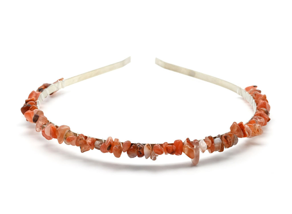 Ободок на голову женский с сердоликом