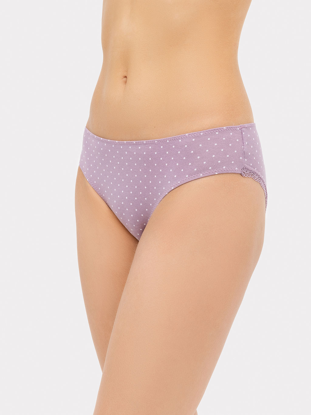 Цена за 2 штуки! Трусы женские классические фиолетовые в горошек горошек на морском тумане 412429 - Mark formelle фото 2