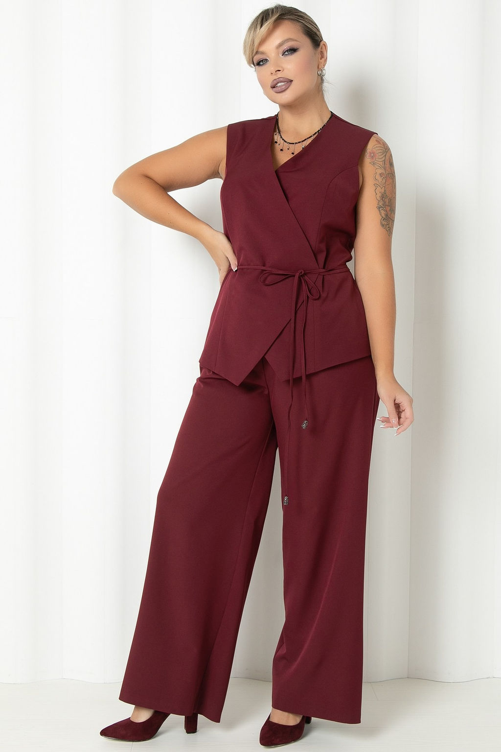 Жилет П-2236/3 Цвет:бургундия - Леди агата фото 6