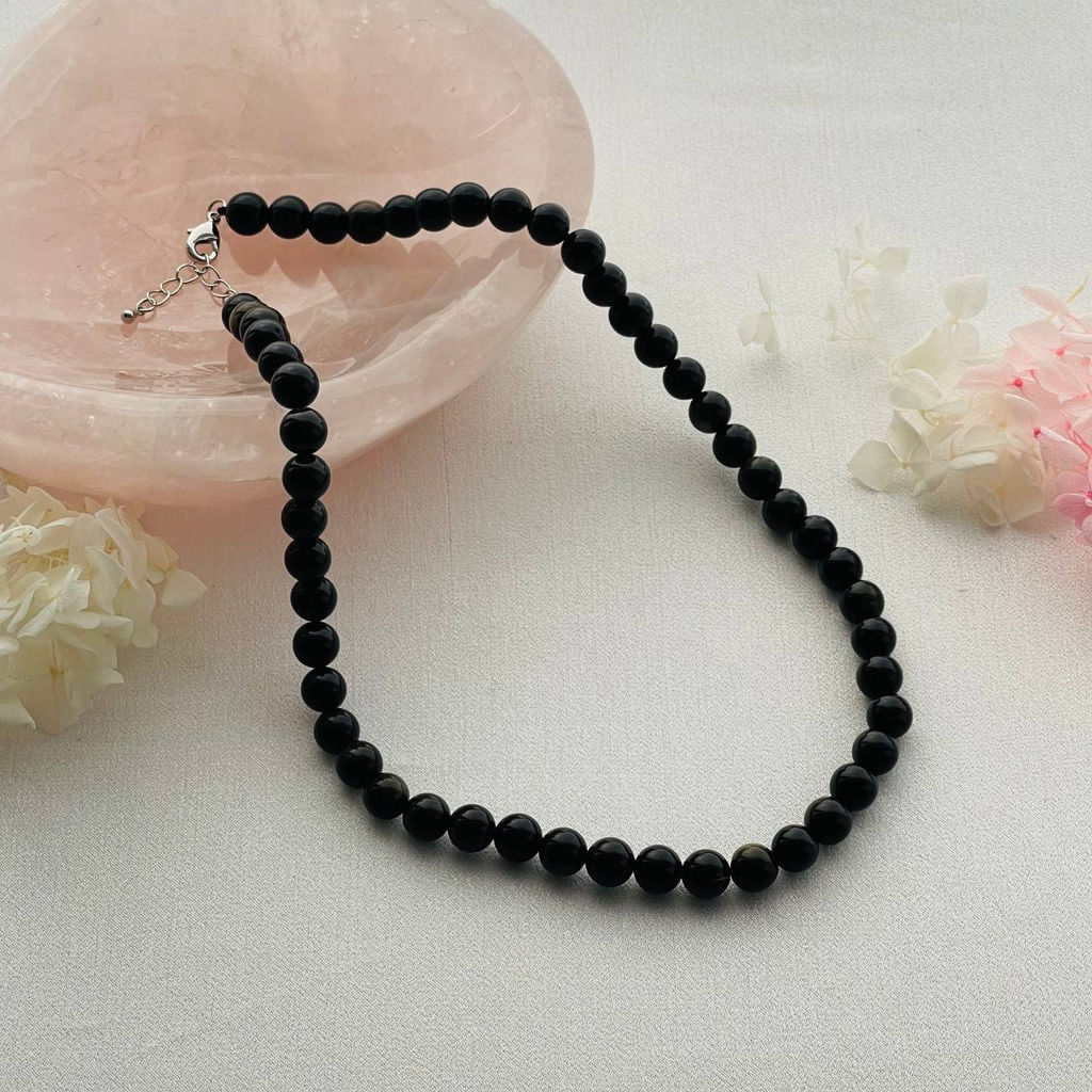 Бусы из Обсидиана золотистого