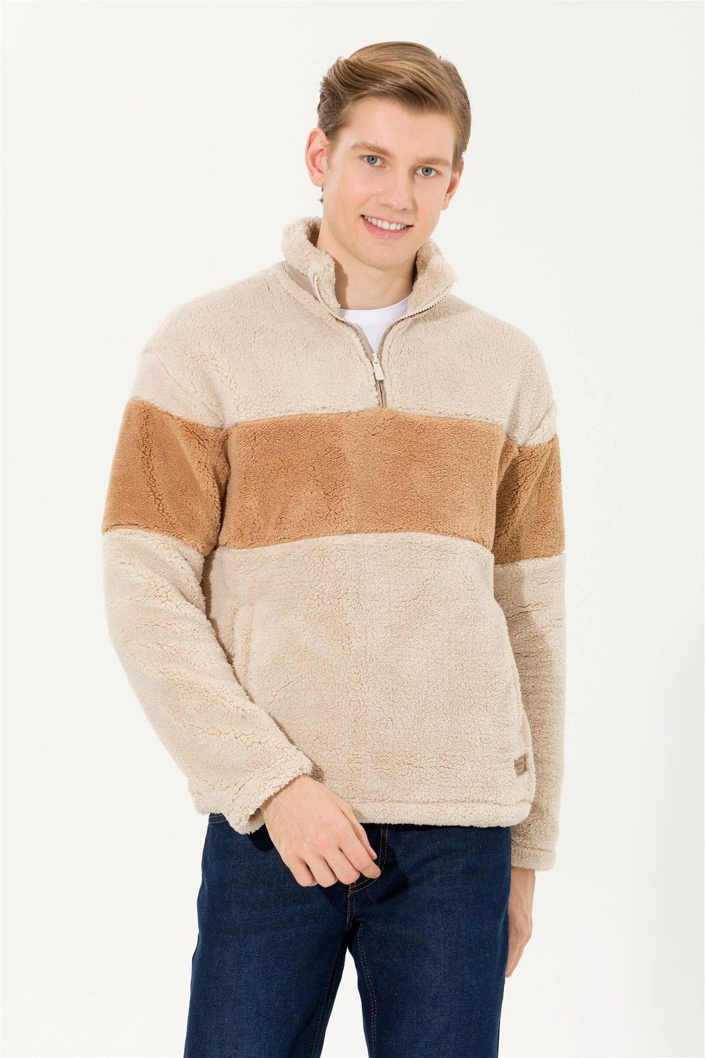 U. S. Polo Assn Мужская комфортная толстовка с воротником-стойкой и камнем - U.s. polo assn фото 8