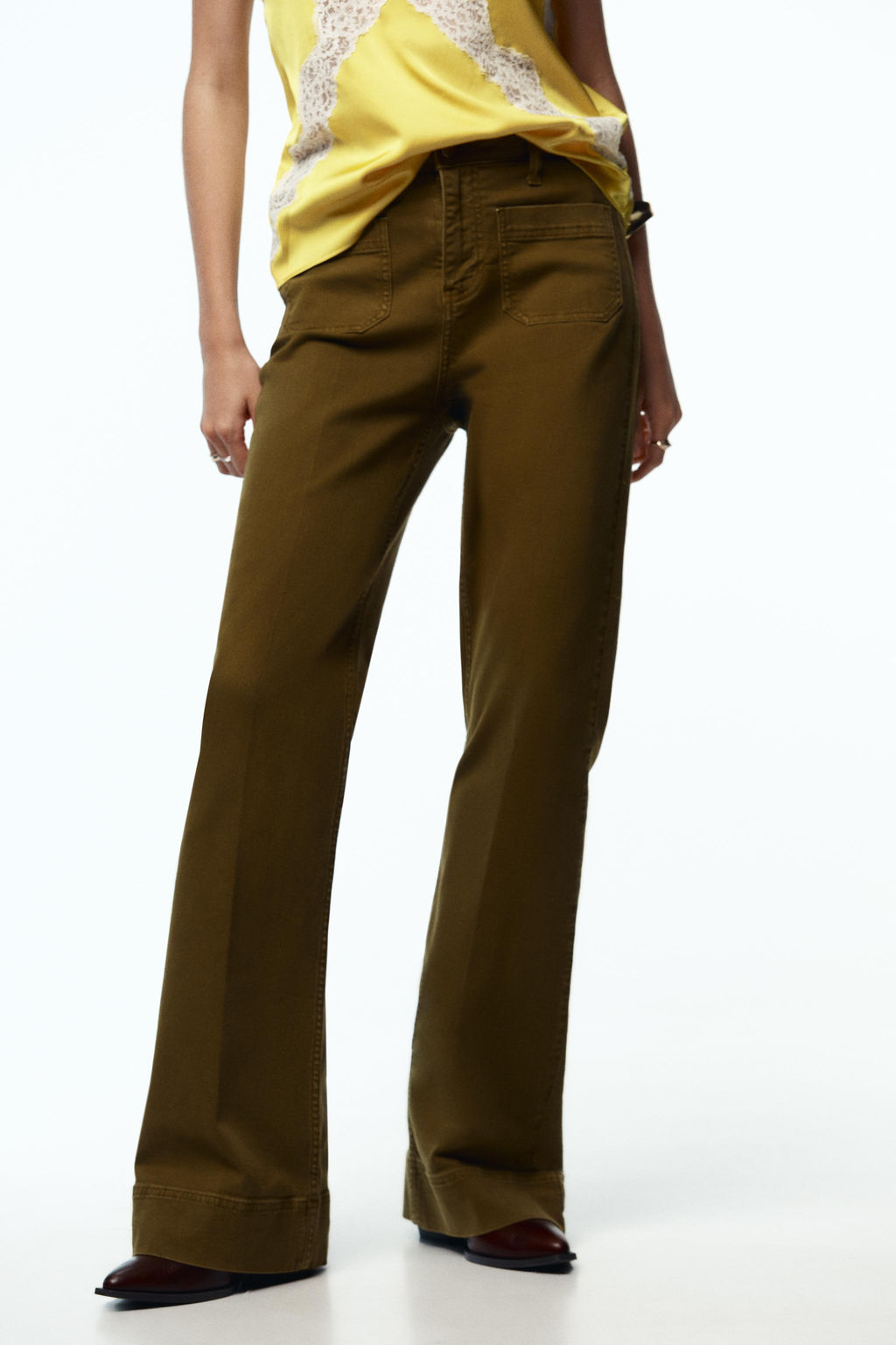Z1975 HIGH-WAIST JEANS WITH PATCH POCKETS - Zara фото 2