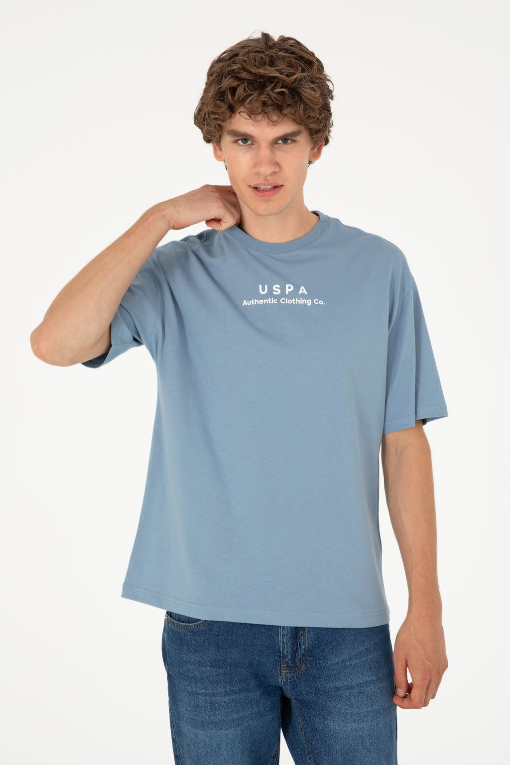 Футболка мужская U.S. Polo Assn цвета индиго хлопок  фото 10