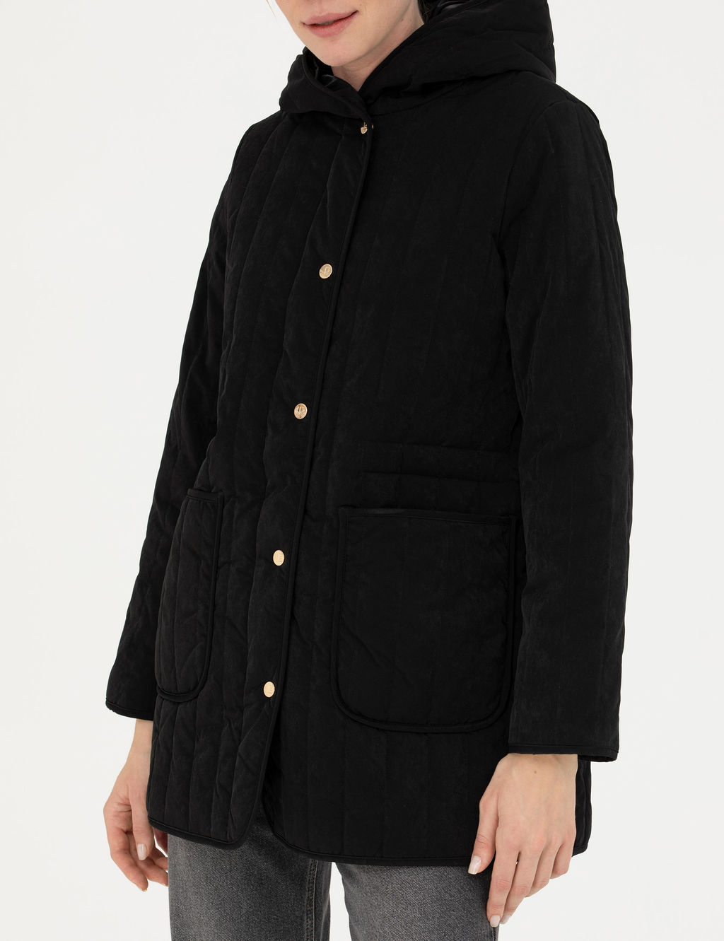 Siyah Kap__onlu Mont - Pierre cardin фото 6