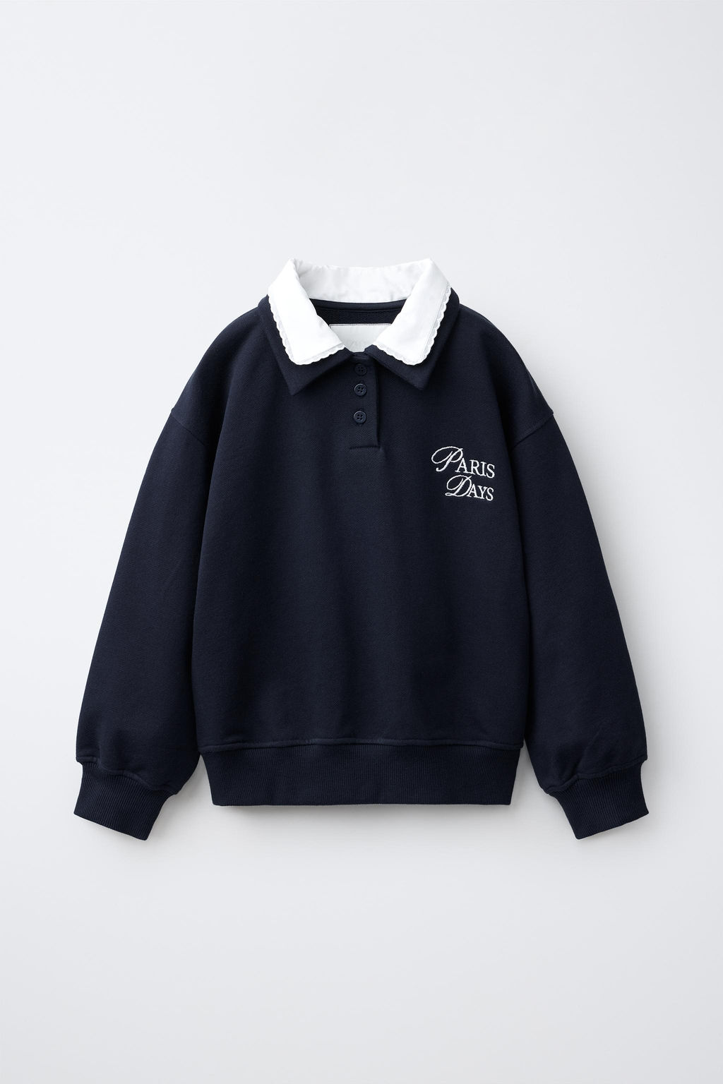 SUDADERA CUELLO DOBLE / Marino oscuro