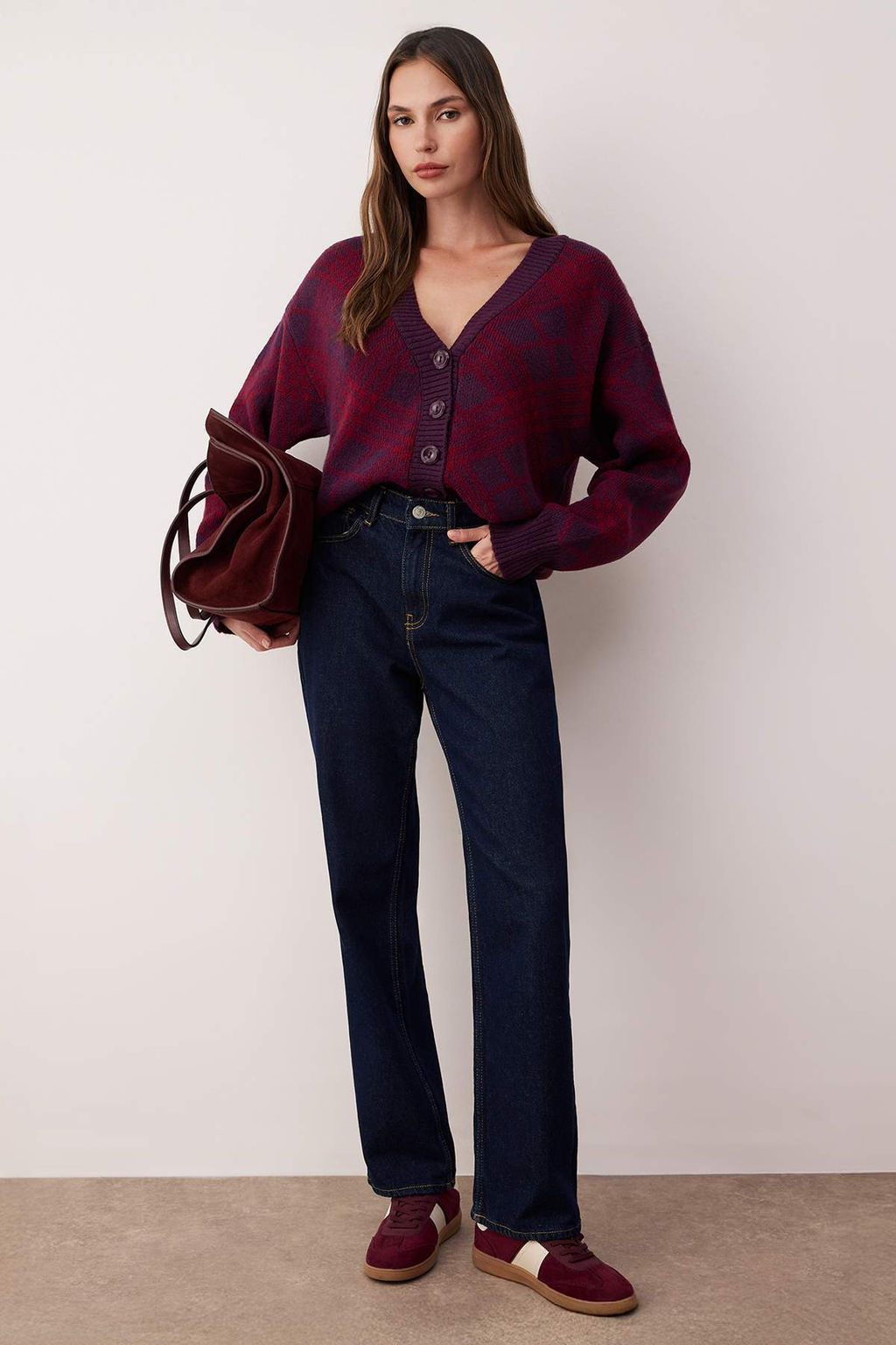 Murdum Yumusak Dokulu Baklava Desenli V Yaka Triko H?rka TWOAW26HI00229 - Trendyolmilla фото 2