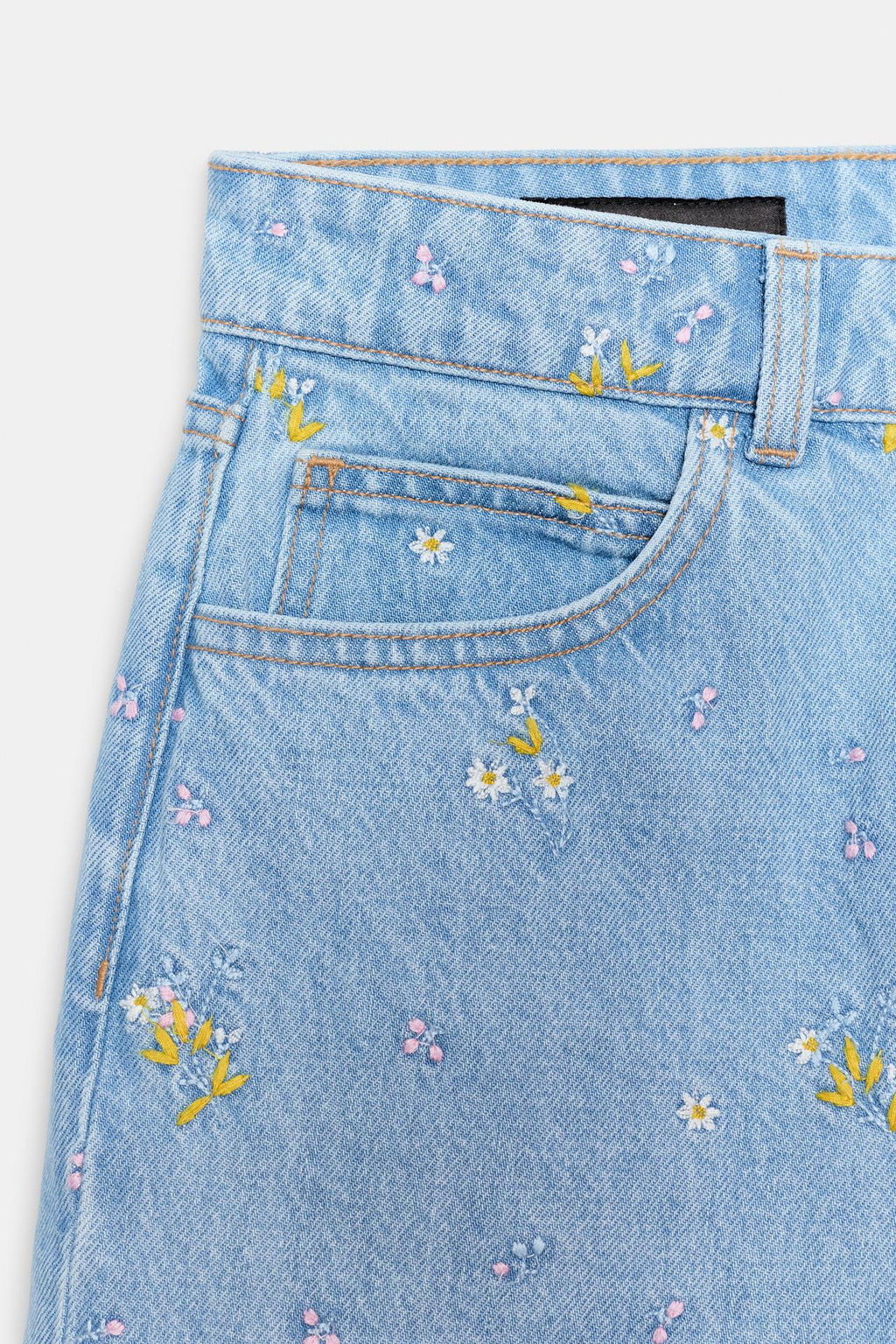 CAZADORA Z1975 DENIM FLORES BORDADAS SET / Azul medio - Zara фото 11