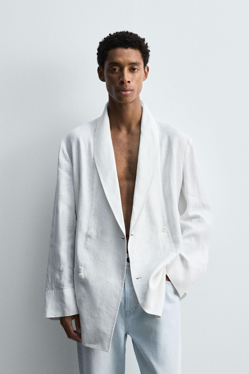 RELAXED FIT LINEN BLAZER - Zara фото 2