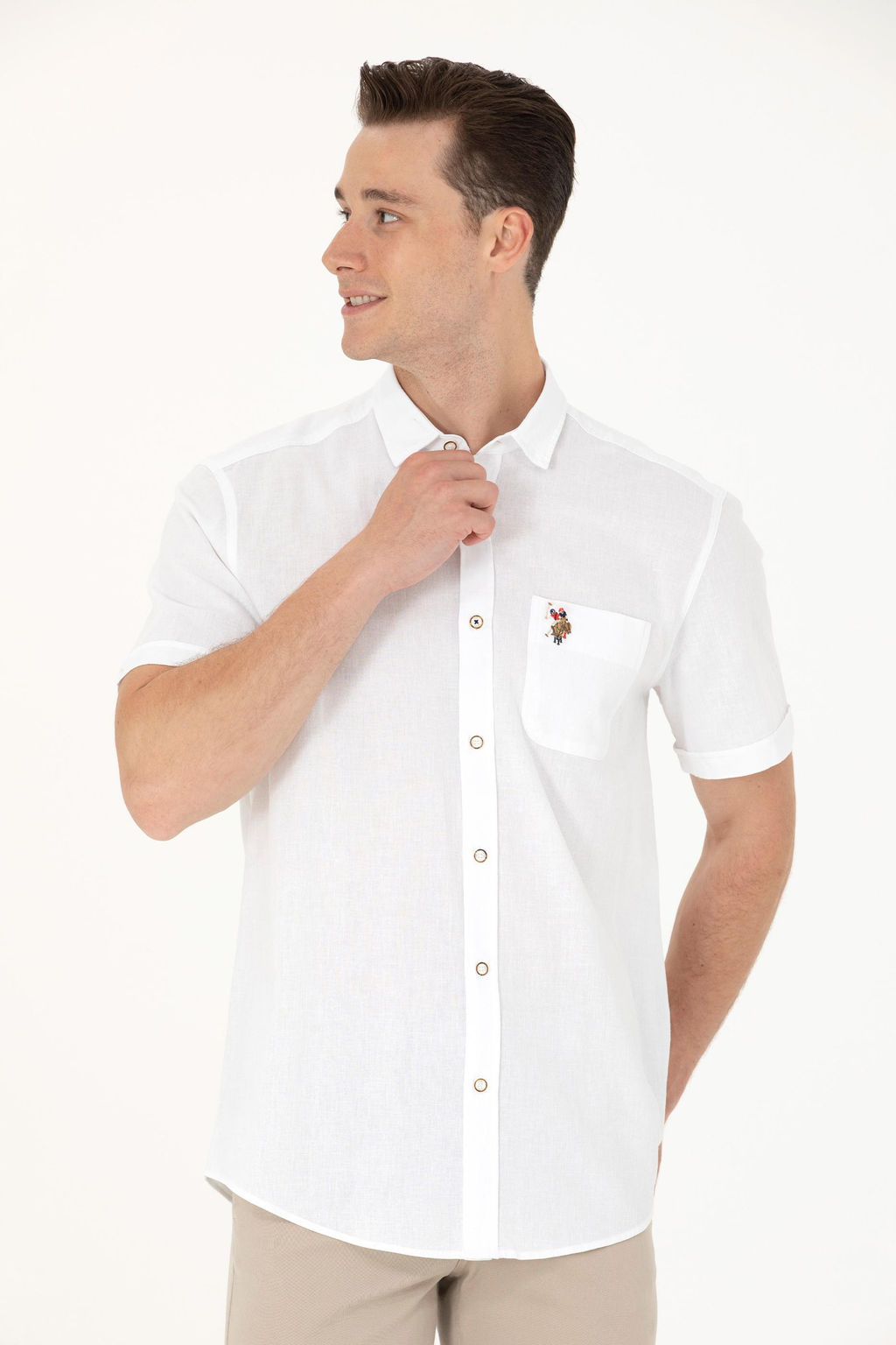 Мужская белая рубашка с коротким рукавом - U.s. polo assn фото 15