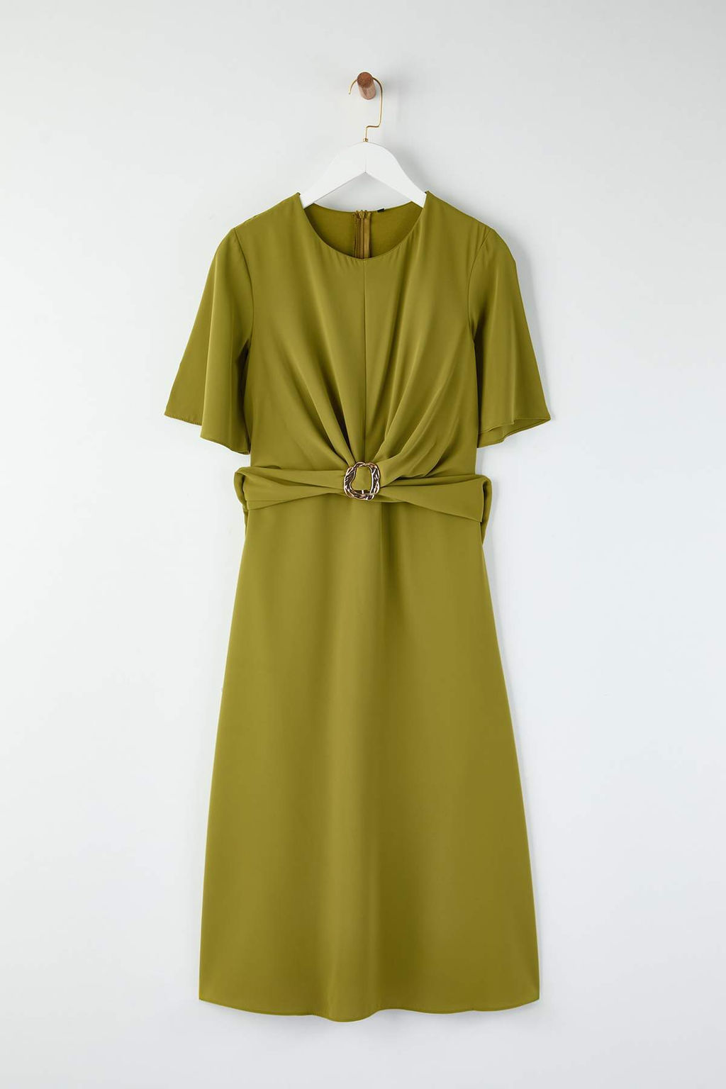 Ozel Koleksiyon Kahverengi Duz Aksesuar Detayl? Midi Dokuma Elbise TWOAW26EL00067 - Trendyolmilla фото 18