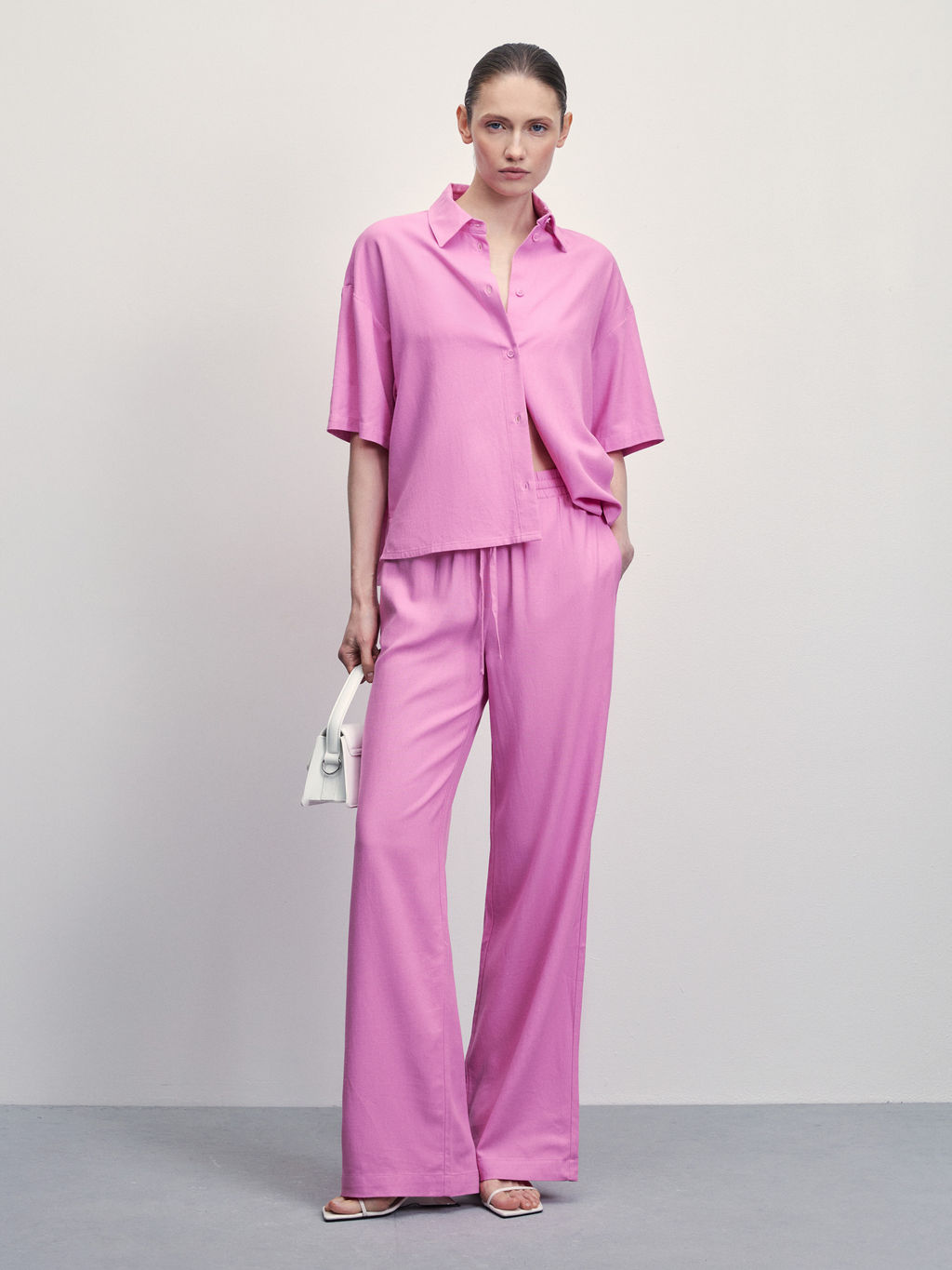 Льняная рубашка прямого кроя / Zarina  фото 2