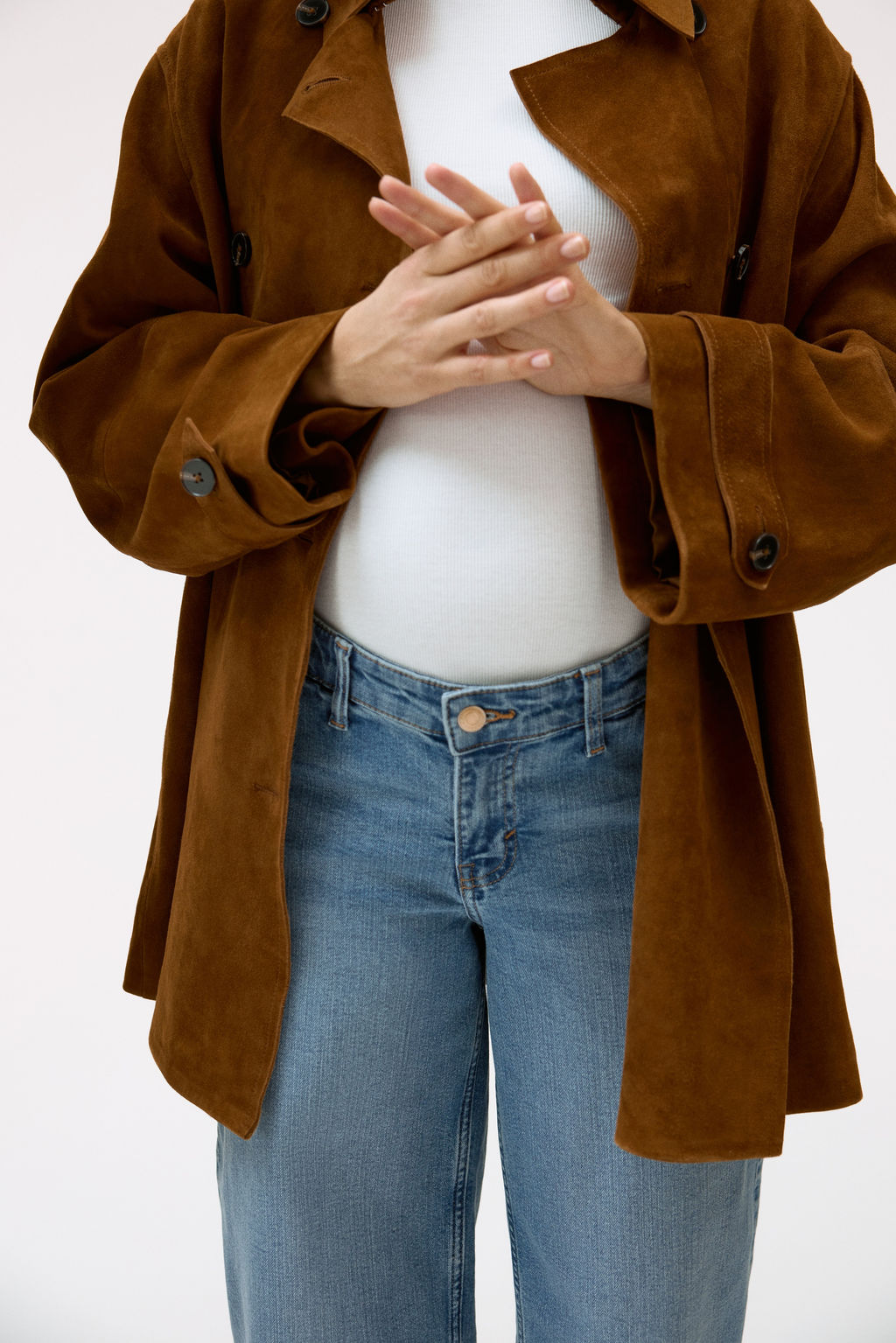 MAMA Wide Low Waist Ankle Jeans - H&m фото 7