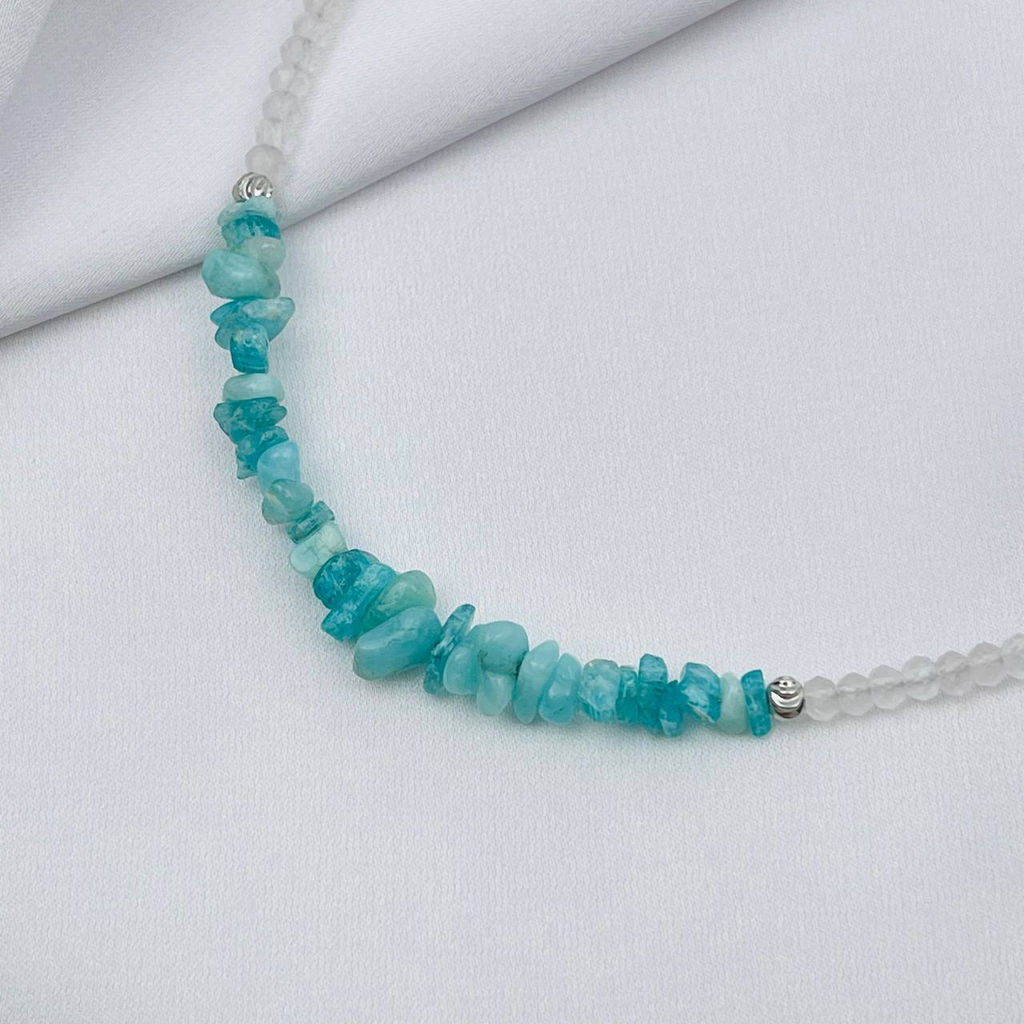 Чокер из Розового кварца и Амазонита 40 см +