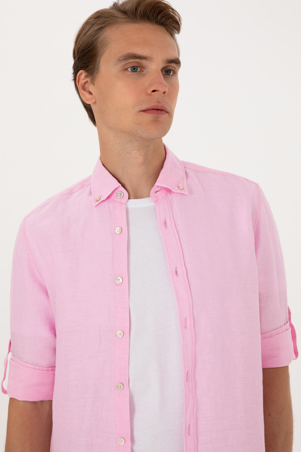 Erkek A__k Pembe Uzun Kollu G_mlek Sepette S_rpriz _ndirim - U.s. polo assn фото 2