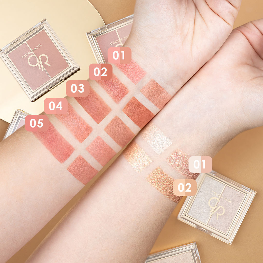 Golden Rose Румяна ICONIC BLUSH DUO 01 Rose & Nude  фото 2